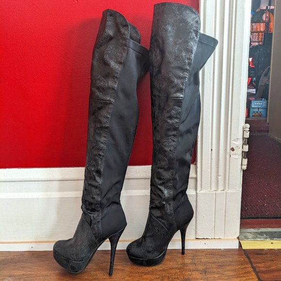 Iron Fist Shoes Iron Fist Manslayer Sugar Skull Platform Thigh High